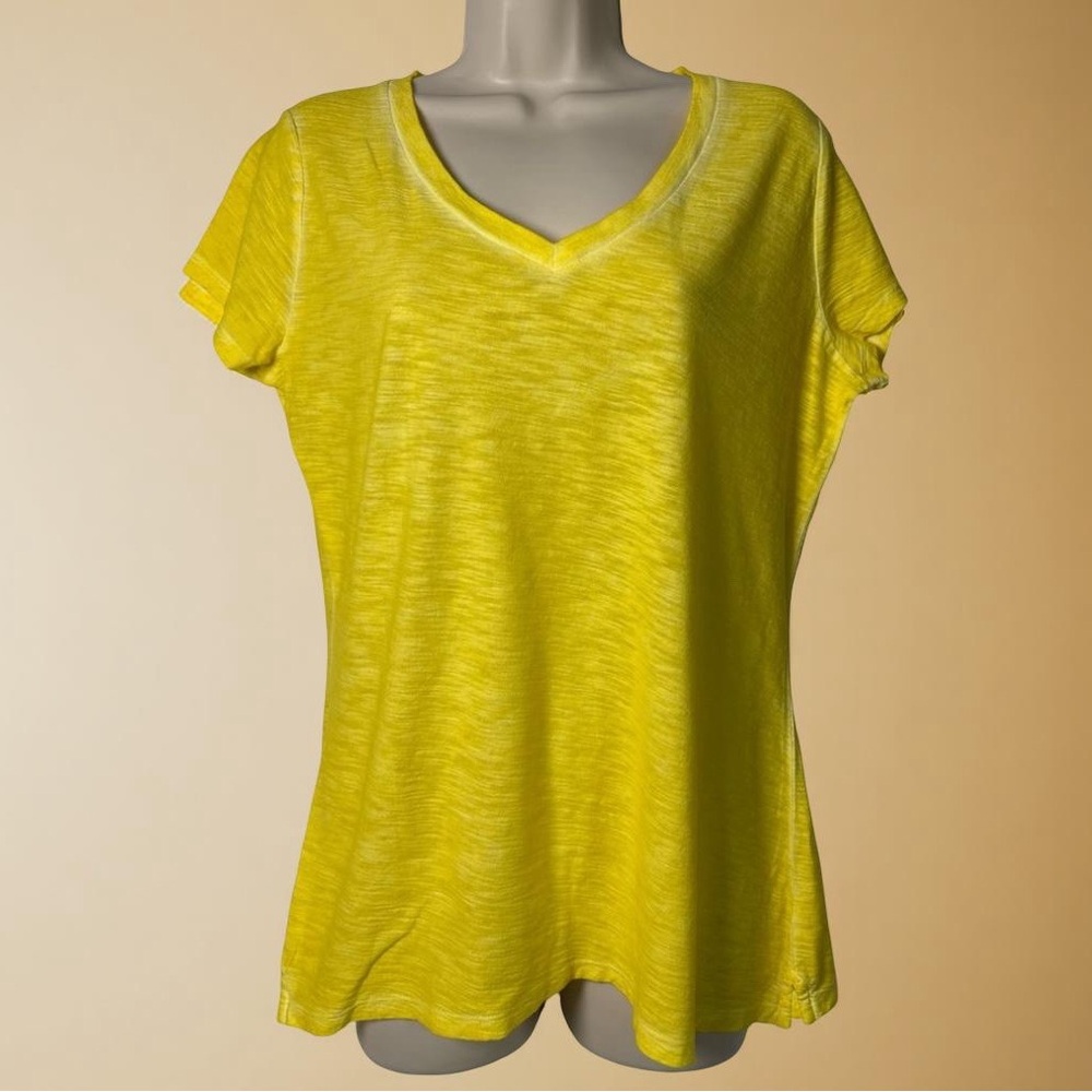 Gap Women’s Yellow Lunar Wash V Neck Tee Lived In Slub Lightweight Soft NWT SZ L